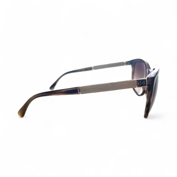 Authentic CHANEL Brown Tortoise Frame Wayfarer Cat-Eye Sunglasses 5185 main image 3